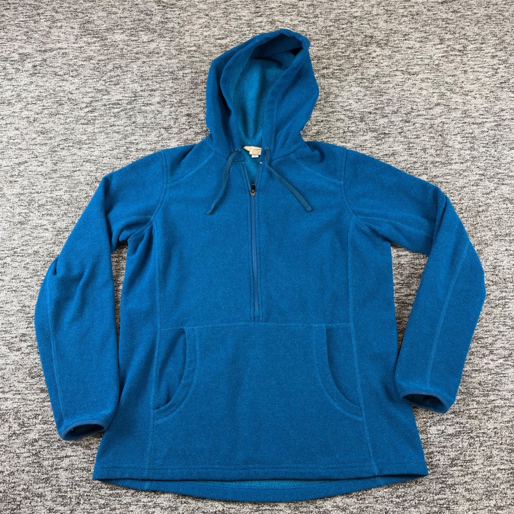 Duluth Trading Park Point Hoodie Womens Medium Blue Fleece Quarter Zip Pullover